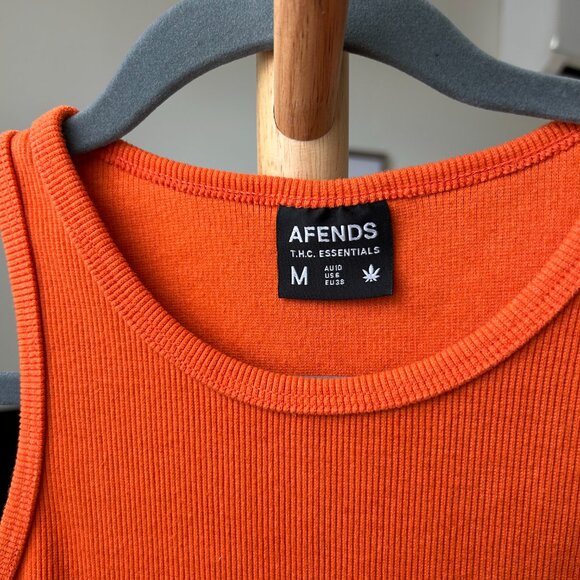 Afends Pearly Ribbed Singlet Tank – Orange, Size M - Picture 5 of 6